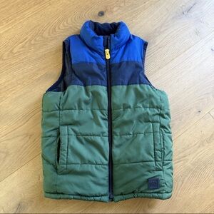 Gap Kids Quilted Puffer Vest Blue Green XS Youth Transition Piece Fall Winter